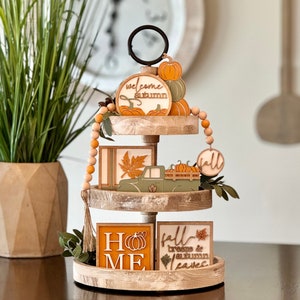 BUNDLE // Classic Autumn Tier Tray Decor Bundle // Fall Tier Tray Decor // Tiered Tray Decor Set // Seasonal Tier Tray Decor