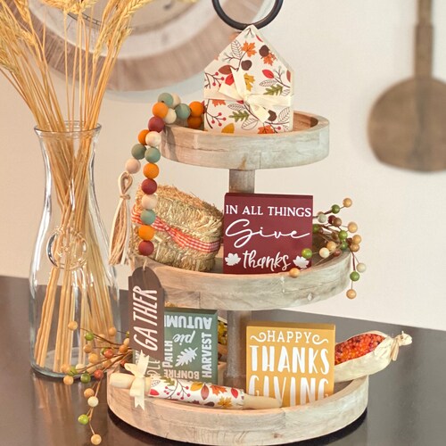 BUNDLE // Classic Fall Tier Tray Decor Bundle // Autumn Tier Etsy
