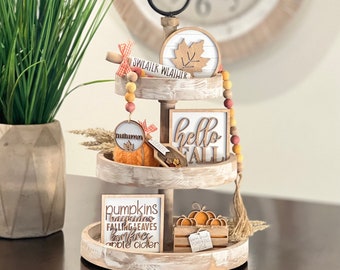 BUNDLE // Classic Fall Tier Tray Decor Bundle // Autumn Tier Tray Decor // Tiered Tray Decor Set // Seasonal Tier Tray Decor