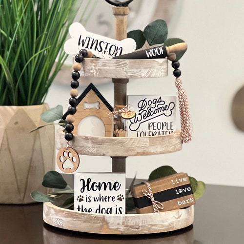 BUNDLE // Dog Themed Tiered Tray Decor // Dog Themed Signs // Etsy