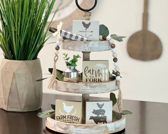 BUNDLE // Farmhouse Themed Tier Tray Decor // Farmhouse Signs // Tier Tray Decor // Country Decor // Farm Decor