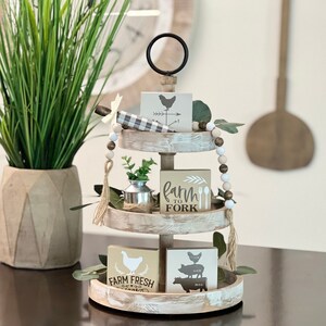 BUNDLE // Farmhouse Themed Tier Tray Decor // Farmhouse Signs // Tier Tray Decor // Country Decor // Farm Decor