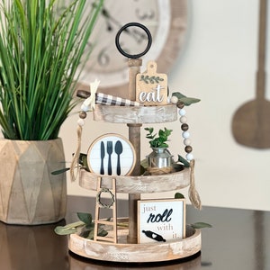 BUNDLE // Kitchen Themed Tiered Tray Decor // Farmhouse Kitchen Tiered Tray Signs // Kitchen Tiered Tray Decor // Everyday Tiered Tray Decor