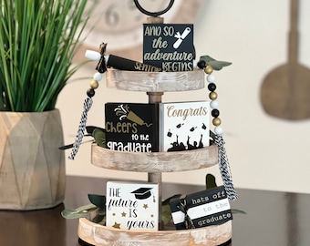 BUNDLE // Graduation Tier Tray Decor // Graduation Signs // Tier Tray Decor // Graduation Tiered Tray Decorations // Graduation Decor
