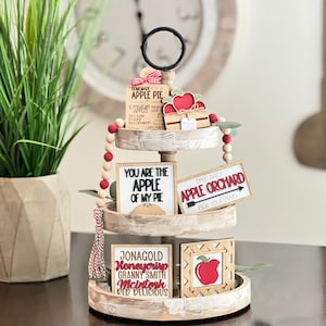 BUNDLE // Apple Themed Tiered Tray Decor // Apple Themed Signs // Tiered Tray Decor // Apple Tiered Tray Decor // Fall Tiered Tray Decor