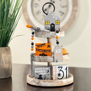 BUNDLE // Halloween Tier Tray Decor Bundle // Halloween Themed Decor // Tiered Tray Decor Set // Seasonal Tiered Tray Decor
