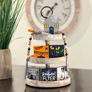 BUNDLE // Halloween Tier Tray Decor Bundle // Halloween Themed Decor // Tiered Tray Decor Set // Seasonal Tiered Tray Decor