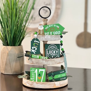 BUNDLE // St. Patrick&#39;s Day Tier Tray Decor // St. Patrick&#39;s Day Signs // Tier Tray Decor // St. Patrick&#39;s Day Tiered Tray Decorations