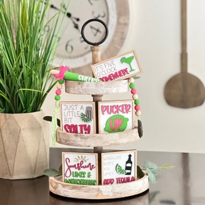 BUNDLE // Margarita Themed Tiered Tray Decor // Margarita Themed Signs // Summer Signs // Summer Tiered Tray Decor // Tiered Tray Decor