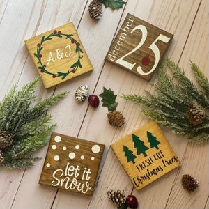 Tier Tray Signs // Christmas Signs // Christmas Decor // Wood Signs // Tiered Tray Decor // Seasonal // Christmas