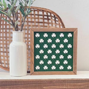 Grande placa de madeira com moldura do dia de São Patrício // Decoração de parede irlandesa // Decoração de prateleira do dia de São Patrício // Placa de lareira do dia de São Patrício