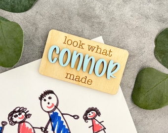 Personalized Look What I Made Magnet // Kid's Artwork Refrigerator Magnet // Custom Name Magnet // Custom Name Artwork Magnet