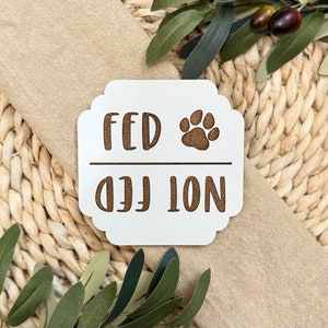 Fed Not Fed Pet Magnet // Dog/Cat Feeding Reminder Magnet // Pet Feeding Tracker // Breakfast/Dinner Refrigerator Magnet // New Puppy Gift