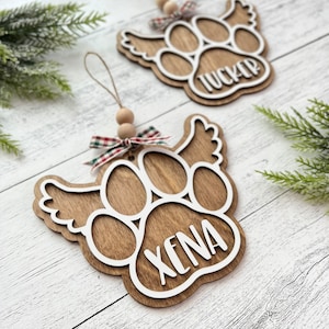 Nom personnalisé Ornement d'arbre de Noël commémoratif pour animaux de compagnie // Ornement d'arbre de Noël commémoratif pour animaux de compagnie personnalisé // Ornement de souvenir commémoratif pour chien image 2