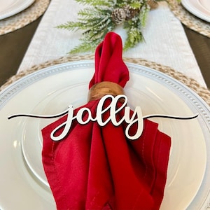 Mots de couvert de Noël // Mots de couvert de assiette de couverts // Nom personnalisé de couvert de couverts // Décoration de table de Noël // Cartes de marque pour les Fêtes