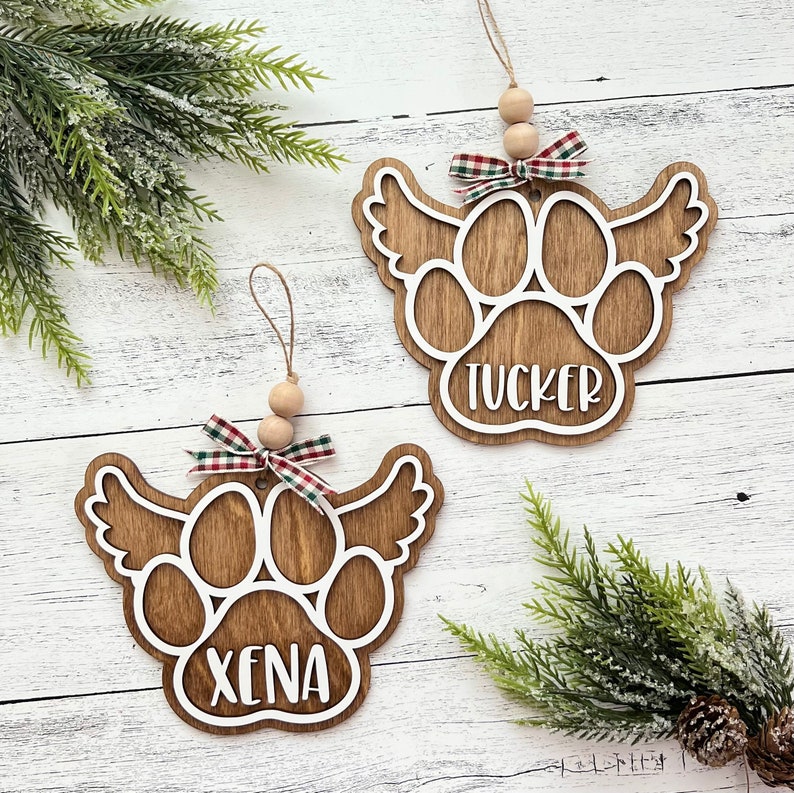 Nom personnalisé Ornement d'arbre de Noël commémoratif pour animaux de compagnie // Ornement d'arbre de Noël commémoratif pour animaux de compagnie personnalisé // Ornement de souvenir commémoratif pour chien image 1