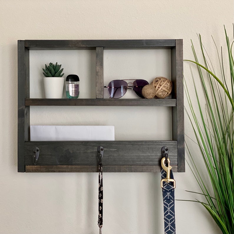 Entryway Shelf // Mail Organizer // Key Holder// Farmhouse Etsy