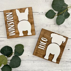 Personalized Dog Butt Sign // Custom Dog Name Plaque // Personalized Pet Name Sign // Dog Butt Silhouette Sign // Dog Lover Gift