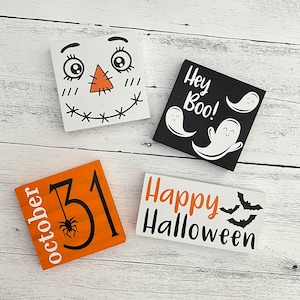 Tiered Tray Signs // Halloween Themed Signs // Wood Signs // Fall Tiered Tray Decor // Halloween Decor // Halloween Shelf Sitter Signs