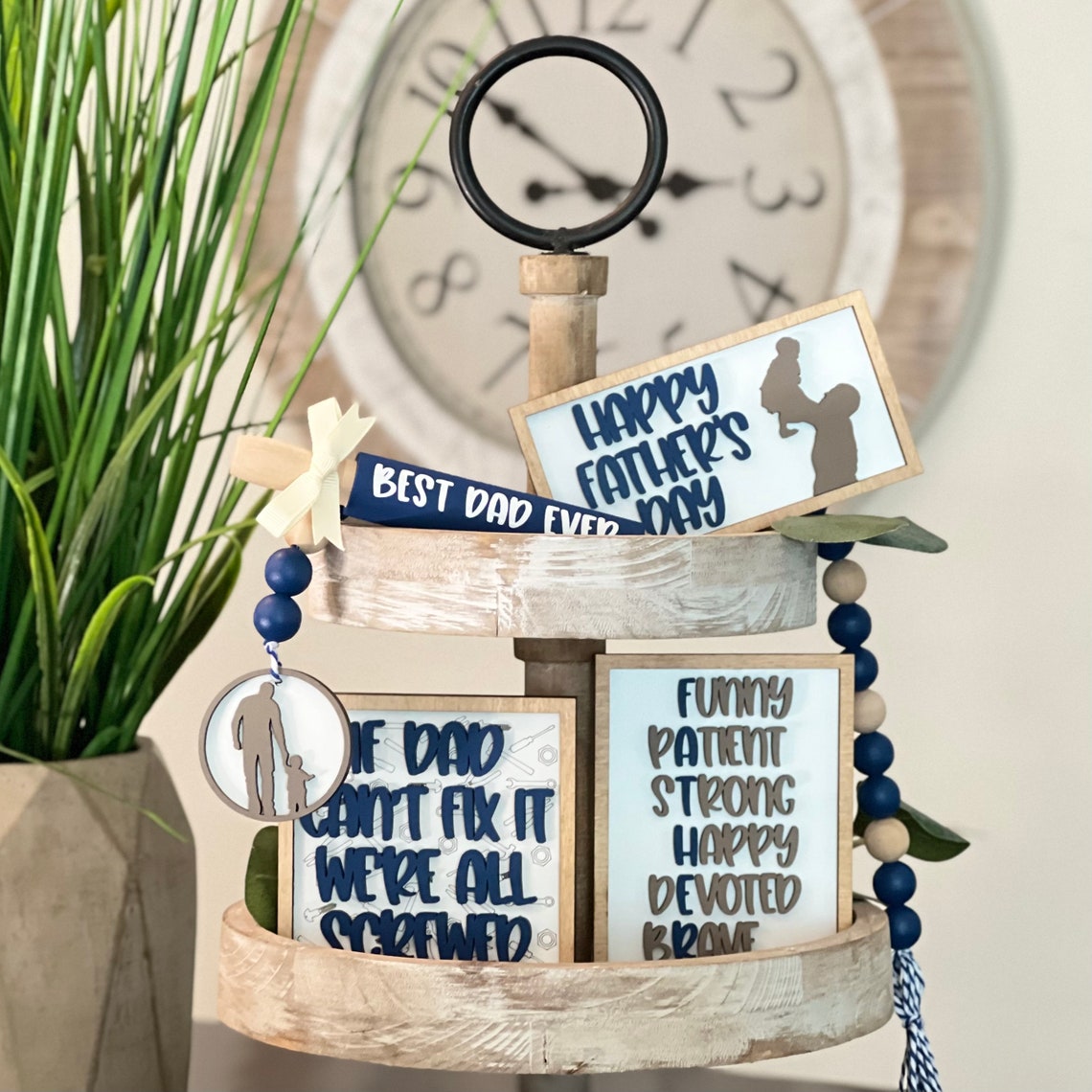BUNDLE // Father's Day Tiered Tray Decor // Father's Day Themed Signs ...