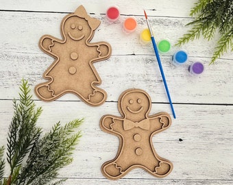 DIY Paint Kit // DIY Gingerbread Man Christmas Craft Paint Kit // Kids Christmas Craft Paint Kit // Kids Painting Activity