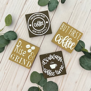 Tier Tray Signs // Coffee Themed Tier Tray Signs // Coffee Themed Signs // Wood Signs // Tiered Tray Decor
