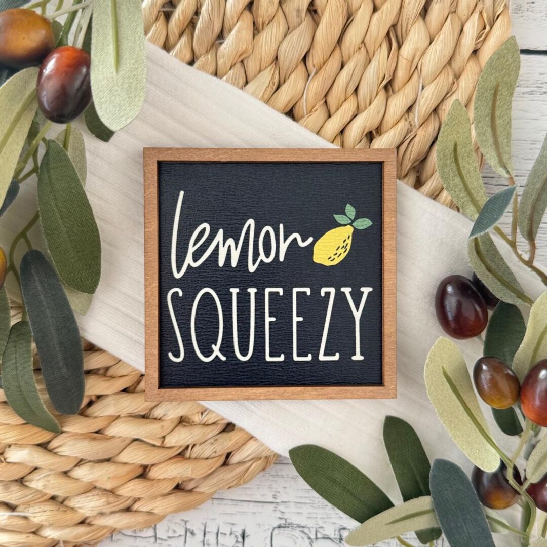 Mini Framed Lemon Themed Sign // Lemon Squeezy // Mini Summer Themed ...