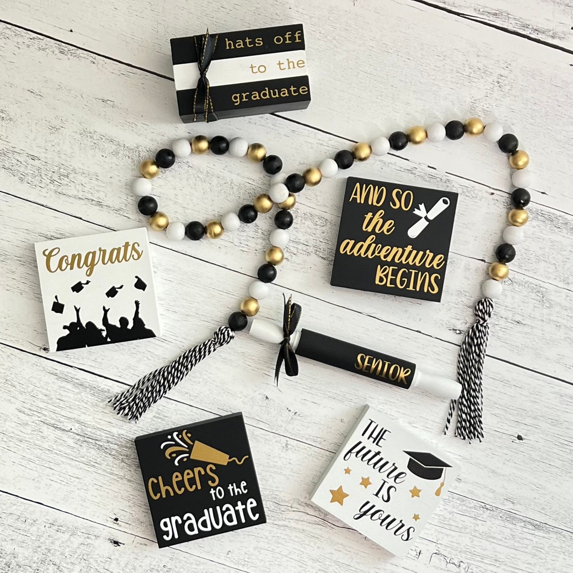 BUNDLE // Graduation Tier Tray Decor // Graduation Signs // - Etsy