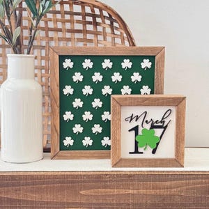 St. Patrick&#39;s Day Schild // Holzschild Holzrahmen // St. Patrick&#39;s Day Regal Dekor // St. Patrick&#39;s Day Regal Dekor // Tablett Dekor