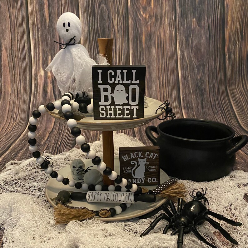 Tier Tray Signs Fall Signs Fall Decor Wood Signs Tiered Tray Decor Seasonal Halloween Signs