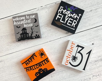 Letreros de bandeja escalonada // Letreros de Halloween // Decoración de otoño // Decoración de bandeja escalonada // De temporada // Decoración de bandeja escalonada de Halloween