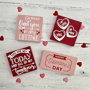 Tiered Tray Signs // Valentine&#39;s Day Signs // Wood Signs // Tiered Tray Decor // Valentine&#39;s Day Decor // Valentine&#39;s Day Shelf Sitter Sign