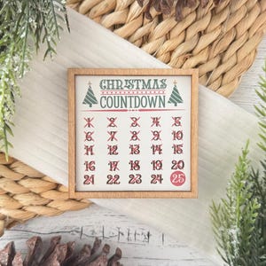 Mini Framed Christmas Sign // Christmas Countdown Sign // Mini Christmas Sign // Wooden Framed Christmas Sign // Wood Framed Tier Tray Sign