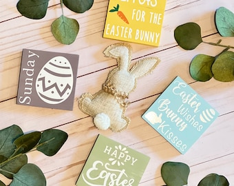 Tier Tray Signs // Easter Signs // Easter Decor // Wood Signs // Tiered Tray Decor // Seasonal // Easter