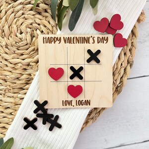 Valentine&#39;s Day Tic Tac Toe // Kid&#39;s Valentine&#39;s Day Gift // Personalized Valentine&#39;s Day Card // Valentine&#39;s Day Gift For Class