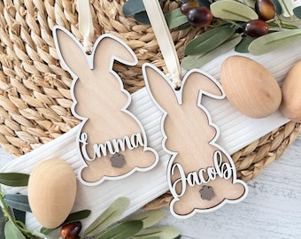 Personalized Bunny Easter Basket Tag // Custom Name Easter Tag // Easter Gift For Kids // Easter Basket Stuffers // Easter Bunny Basket Tag