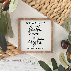 Mini Framed Bible Verse Sign // Mini Scripture Sign // Mini Religious Sign // Religious Tiered Tray Decor // Wood Framed Tiered Tray Sign
