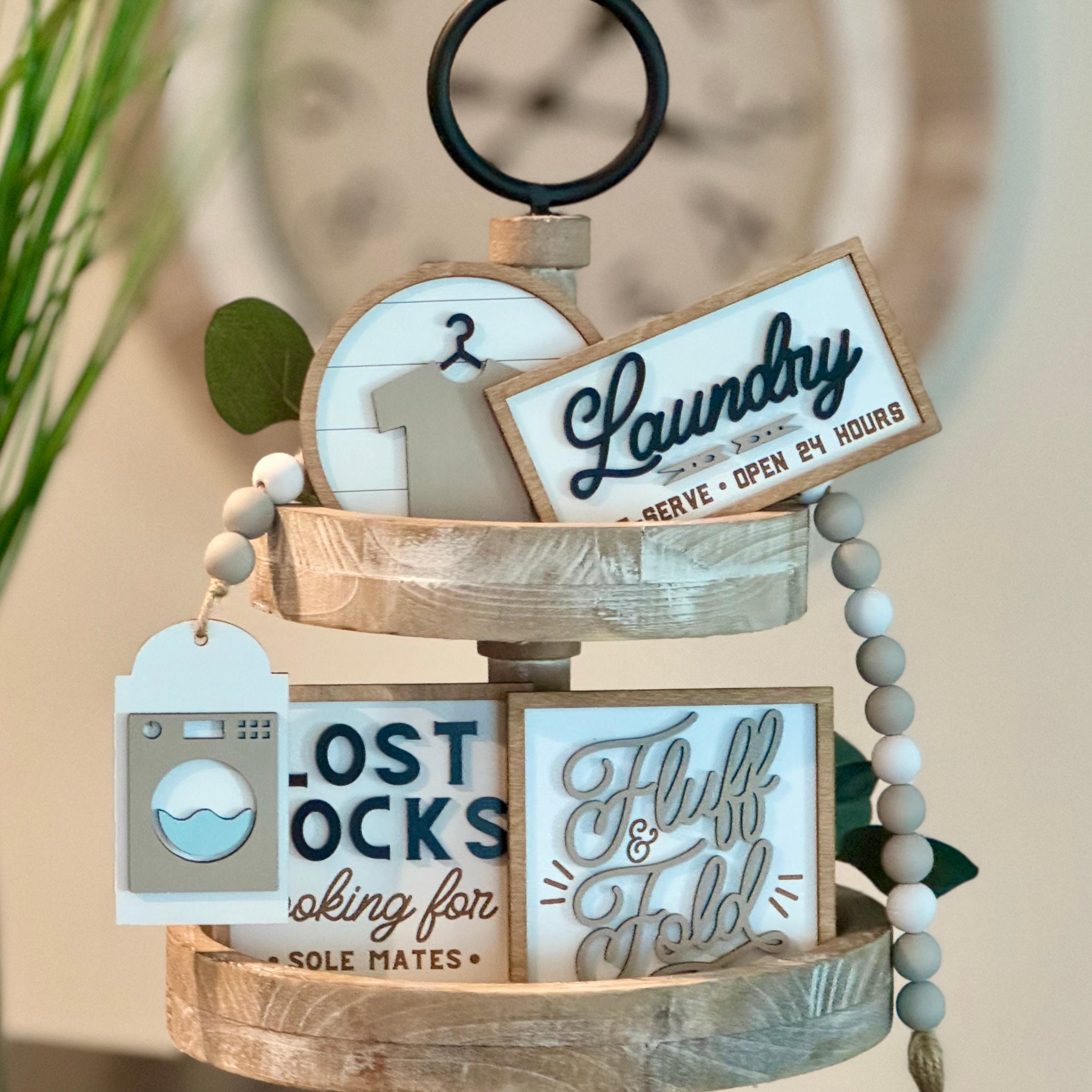 BUNDLE // Laundry Room Themed Tiered Tray Decor // Laundry Themed Signs ...