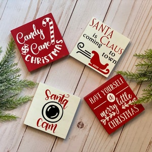 Tier Tray Signs // Christmas Signs // Christmas Decor // Wood Signs // Tiered Tray Decor // Seasonal // Christmas