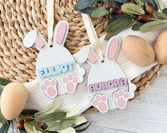 Personalized Egg Easter Basket Tag // Custom Name Easter Tag // Easter Gift For Kids // Easter Basket Stuffers // Easter Bunny Basket Tag