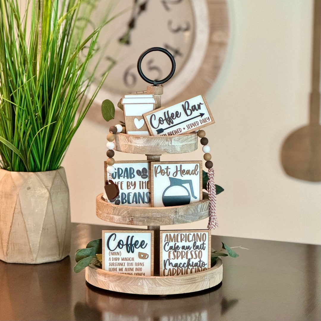 BUNDLE // Coffee Themed Tiered Tray Decor // Coffee Themed Signs