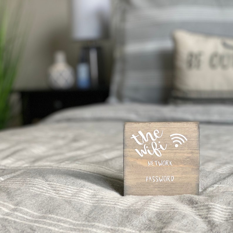 Mini square stained personalized wifi sign.
