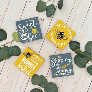 Bee Themed Tier Tray Signs // Honey Themed Tier Tray Signs // Honey Bee Themed Tiered Tray Decor // Everyday Tier Tray Decor // Summer Decor