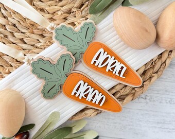 Personalisierter Karotten Osterkorb Anhänger // Name Aufhänger zu Ostern // Ostergeschenk für Kinder