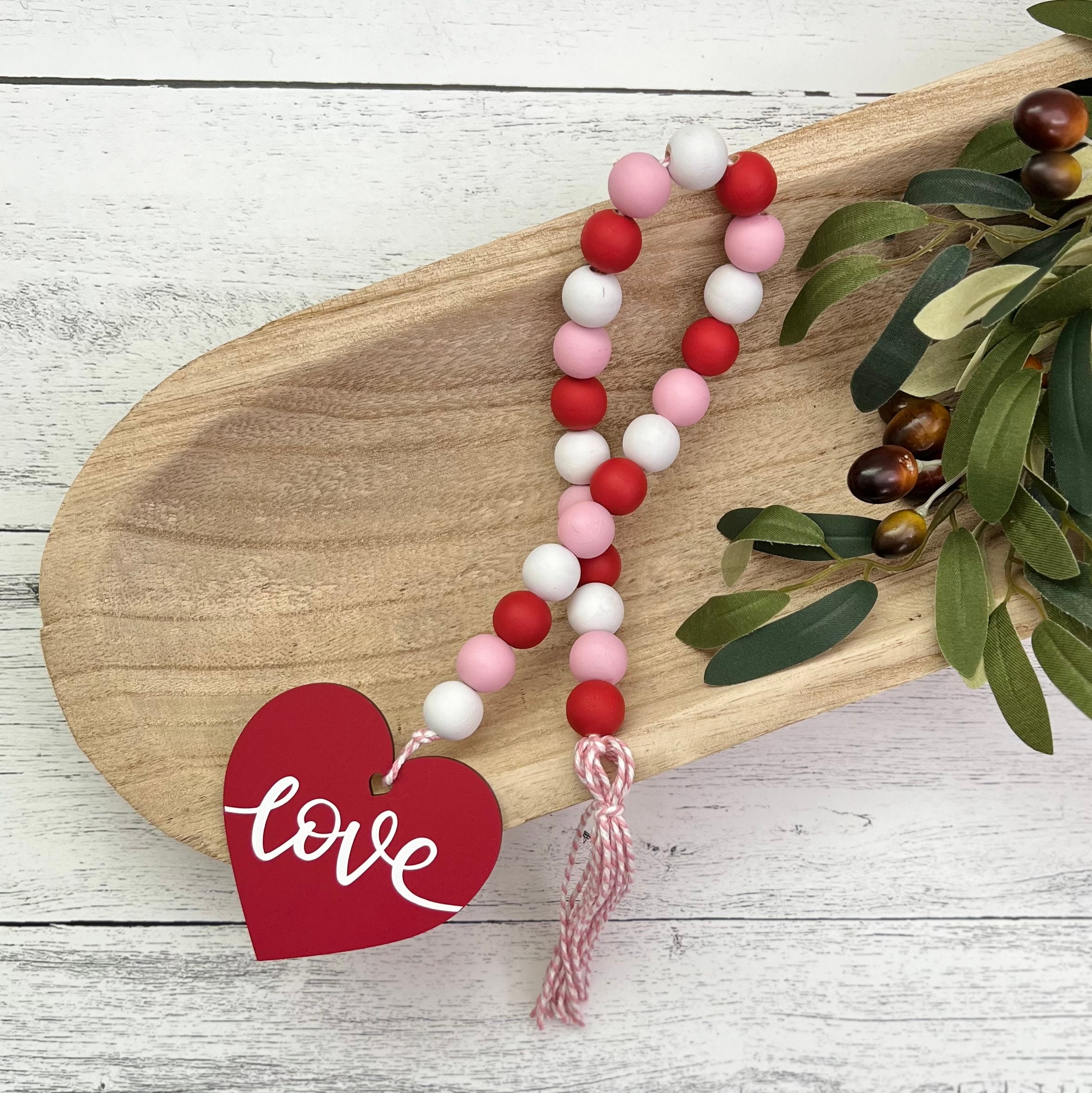 Valentine Wood Bead Garland - Salvage Sister and Mister