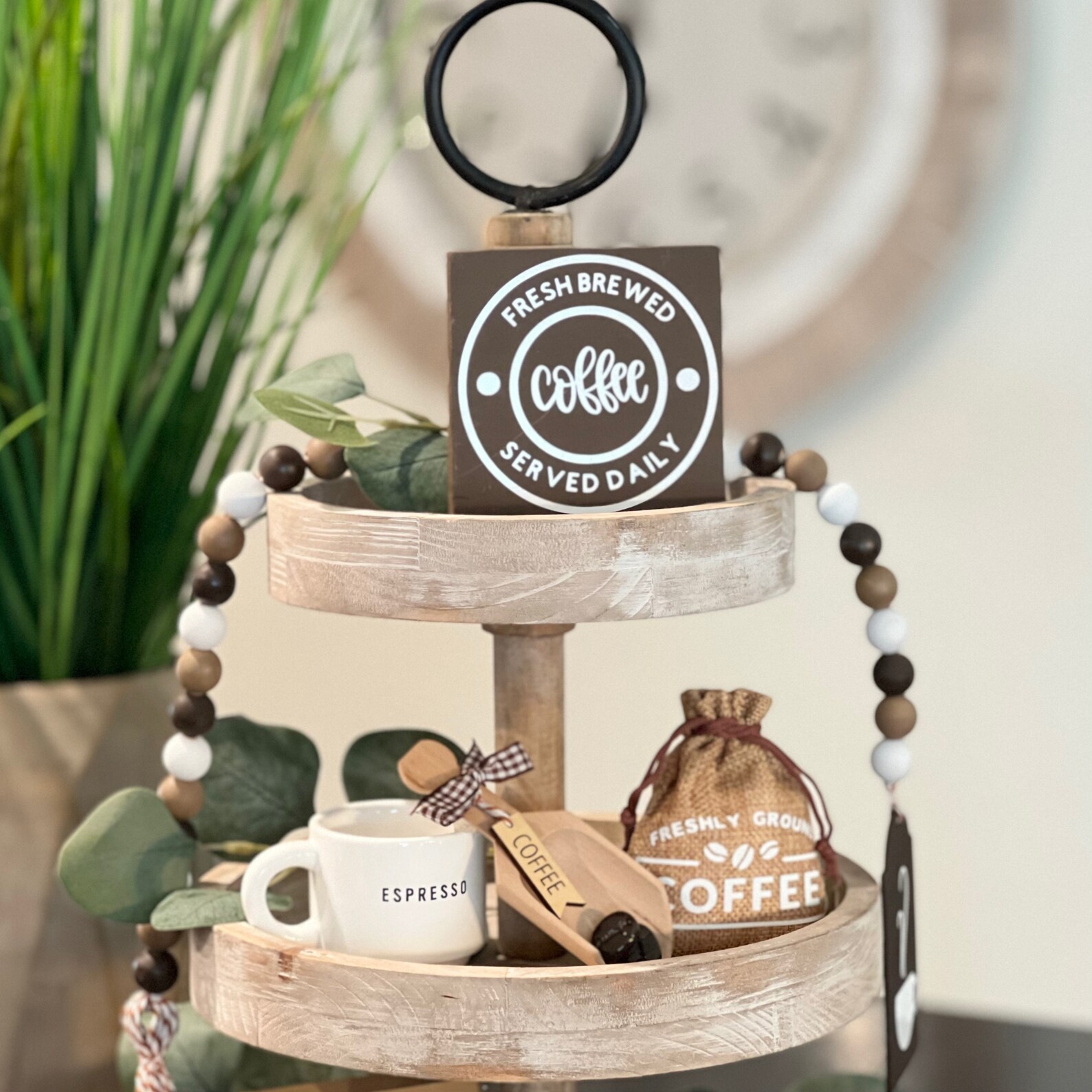 BUNDLE // Coffee Themed Tiered Tray Decor // Coffee Themed Etsy
