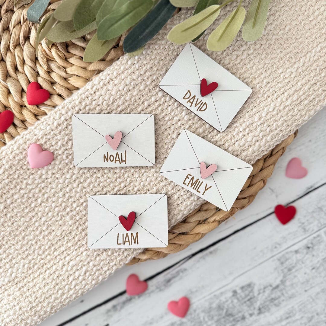 Personalized Mini Valentine Envelopes Decor // Tiered Tray Bowl Filler ...