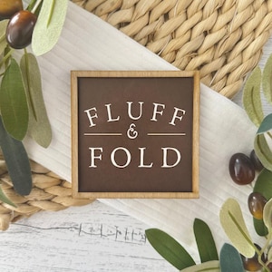 Gerahmtes Mini Wäsche-Schild // Fluff & Fold // Mini Wäsche-Schild // Gerahmtes Mini Wäsche-Schild // Gerahmtes Mini-Schild