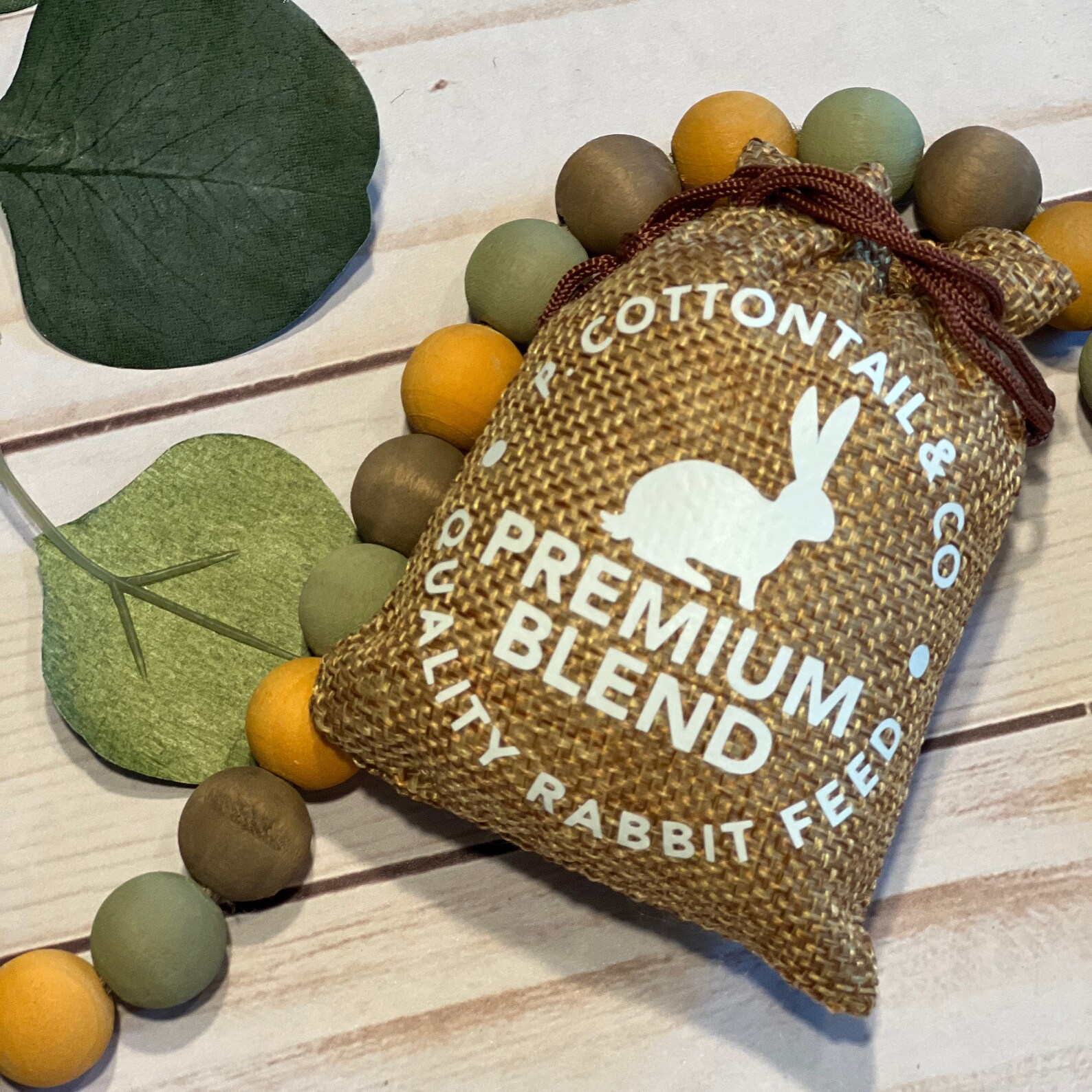 Mini Rabbit Feed Burlap Bag // Easter Tier Tray Decor // Rabbit Feed ...