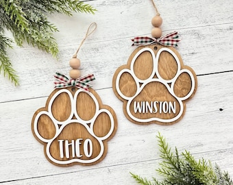 Pet Christmas Tree Ornament // Personalized Dog Name Ornament // Christmas Tree Decor // Personalized Cat Name Christmas Ornament
